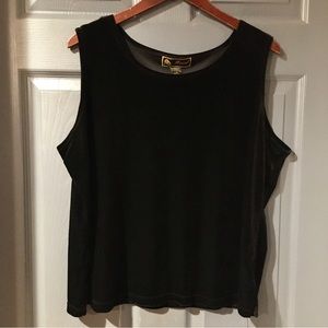 Mirasol Black Velvet Sleeveless Top Size XL